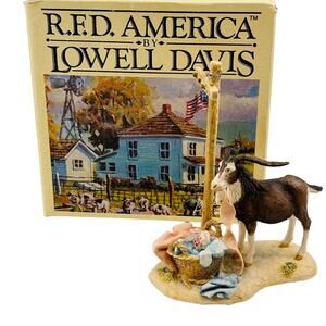 Glutton For Punishment Lowell Davis Schmid RFD America Figurine Goat Clothesline